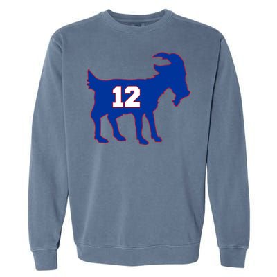 The Goat #12 New England Fan Football QB Garment-Dyed Sweatshirt