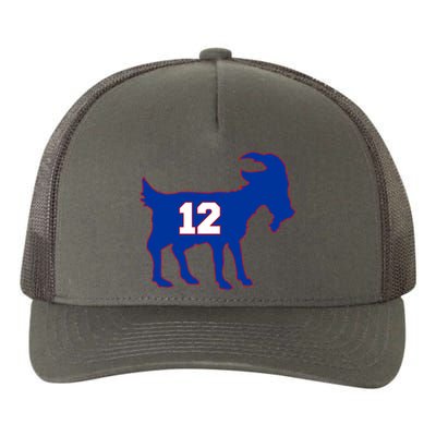 The Goat #12 New England Fan Football QB Yupoong Adult 5-Panel Trucker Hat