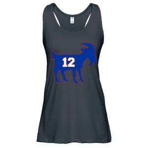 The Goat #12 New England Fan Football QB Ladies Essential Flowy Tank