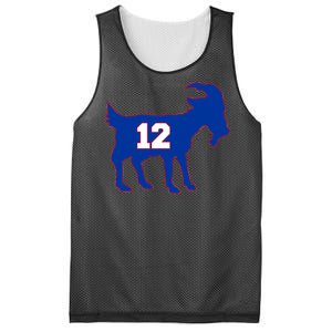 The Goat #12 New England Fan Football QB Mesh Reversible Basketball Jersey Tank