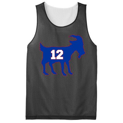 The Goat #12 New England Fan Football QB Mesh Reversible Basketball Jersey Tank