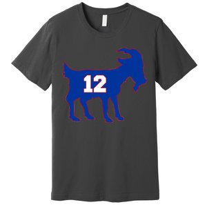 The Goat #12 New England Fan Football QB Premium T-Shirt