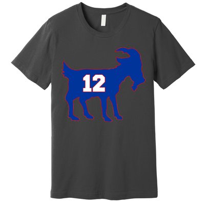 The Goat #12 New England Fan Football QB Premium T-Shirt