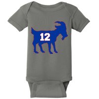 The Goat #12 New England Fan Football QB Baby Bodysuit