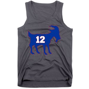 The Goat #12 New England Fan Football QB Tank Top