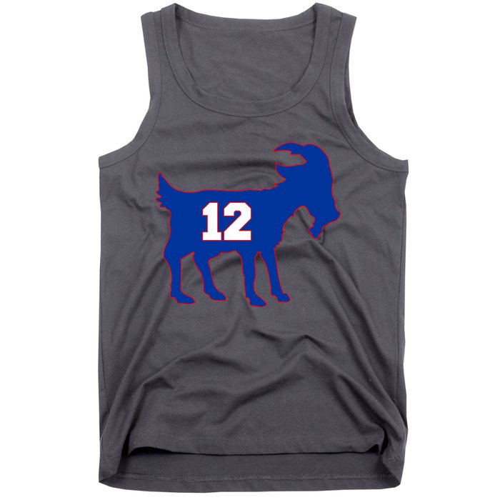 The Goat #12 New England Fan Football QB Tank Top