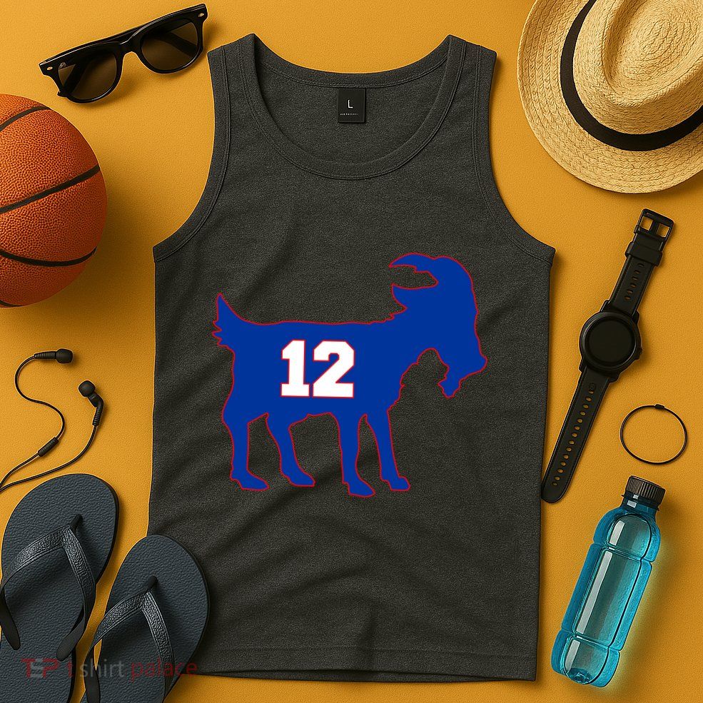 The Goat #12 New England Fan Football QB Tank Top
