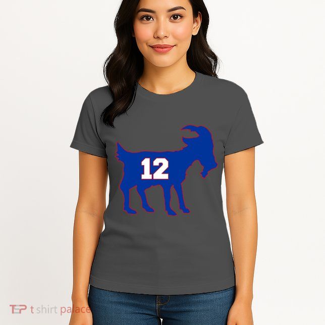 The Goat #12 New England Fan Football QB Womens T-Shirt