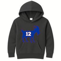 The Goat #12 New England Fan Football QB Kids Hoodie