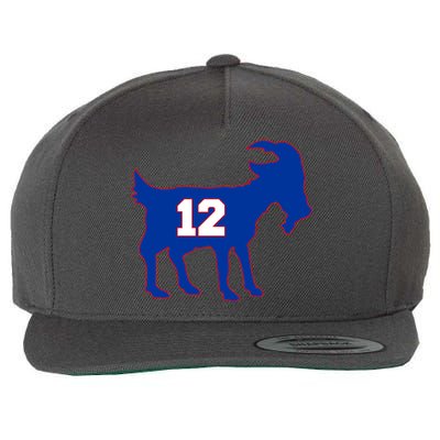 The Goat #12 New England Fan Football QB Wool Snapback Cap