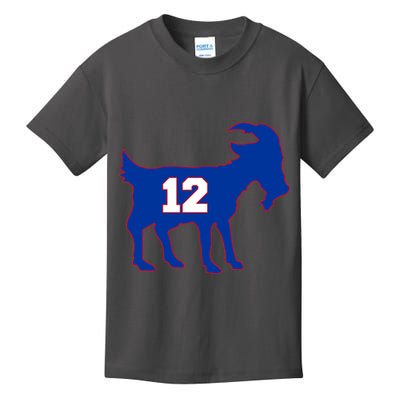 The Goat #12 New England Fan Football QB Kids T-Shirt