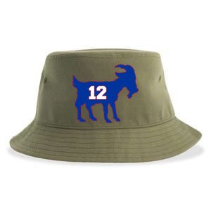 The Goat #12 New England Fan Football QB Sustainable Bucket Hat