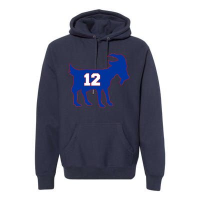 The Goat #12 New England Fan Football QB Premium Hoodie