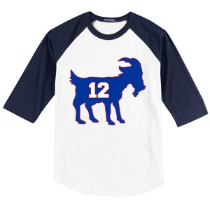 The Goat #12 New England Fan Football QB Baseball Sleeve Shirt