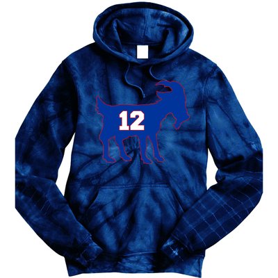 The Goat #12 New England Fan Football QB Tie Dye Hoodie