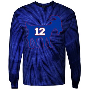 The Goat #12 New England Fan Football QB Tie-Dye Long Sleeve Shirt