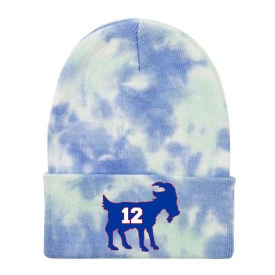 The Goat #12 New England Fan Football QB Tie Dye 12in Knit Beanie