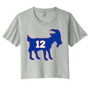 The Goat #12 New England Fan Football QB Women's Crop Top Tee