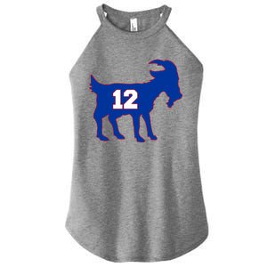 The Goat #12 New England Fan Football QB Women's Perfect Tri Rocker Tank