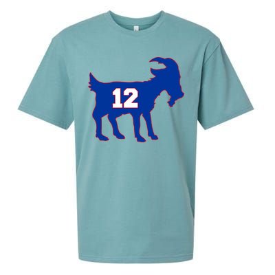 The Goat #12 New England Fan Football QB Sueded Cloud Jersey T-Shirt