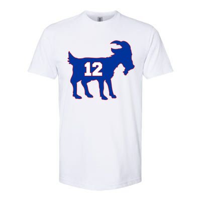 The Goat #12 New England Fan Football QB Softstyle CVC T-Shirt