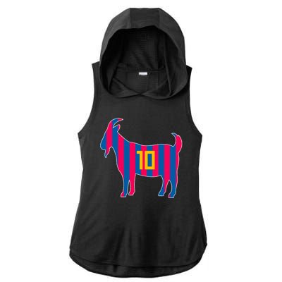 The Goat Messi 10 Greatest Of All Time Ladies PosiCharge Tri-Blend Wicking Draft Hoodie Tank