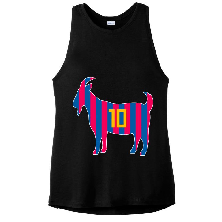 The Goat Messi 10 Greatest Of All Time Ladies PosiCharge Tri-Blend Wicking Tank