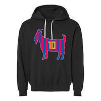 The Goat Messi 10 Greatest Of All Time Garment-Dyed Fleece Hoodie