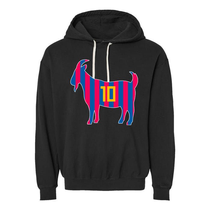 The Goat Messi 10 Greatest Of All Time Garment-Dyed Fleece Hoodie