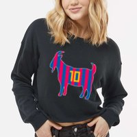 The Goat Messi 10 Greatest Of All Time Cropped Pullover Crew
