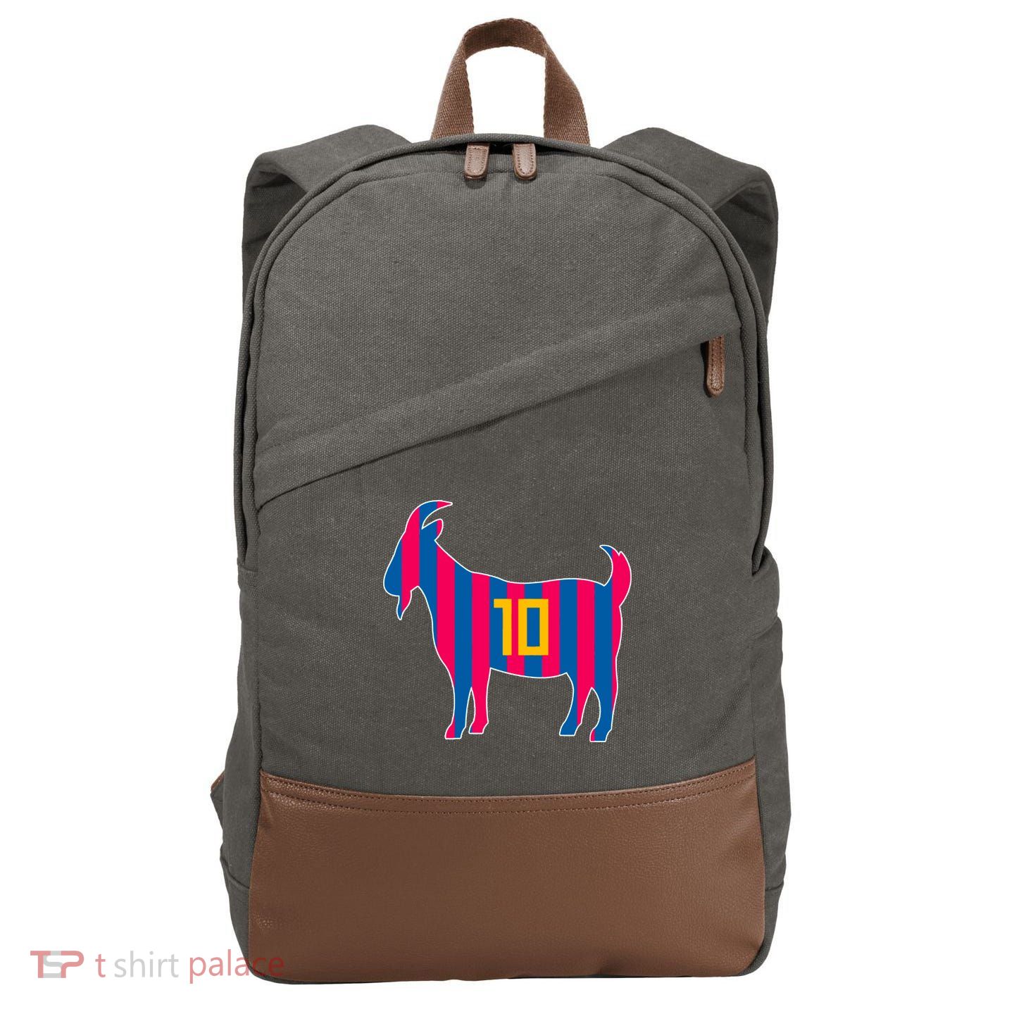 The Goat Messi 10 Greatest Of All Time Cotton Canvas Backpack