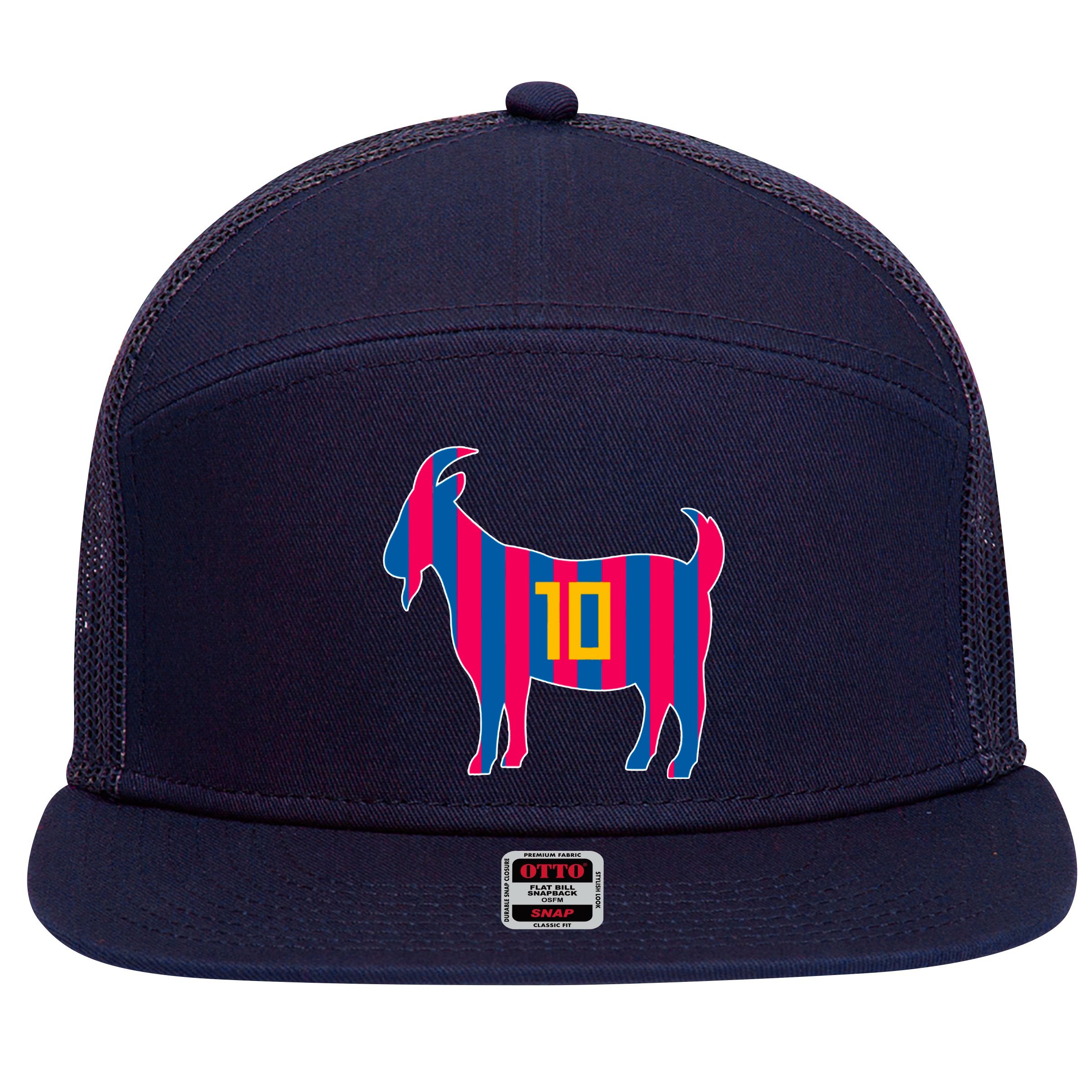 The Goat Messi 10 Greatest Of All Time 7 Panel Mesh Trucker Snapback Hat