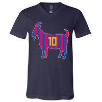 The Goat Messi 10 Greatest Of All Time V-Neck T-Shirt