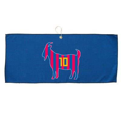 The Goat Messi 10 Greatest Of All Time Large Microfiber Waffle Golf Towel