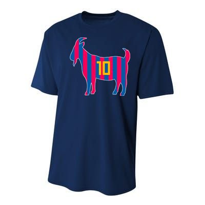 The Goat Messi 10 Greatest Of All Time Youth Performance Sprint T-Shirt