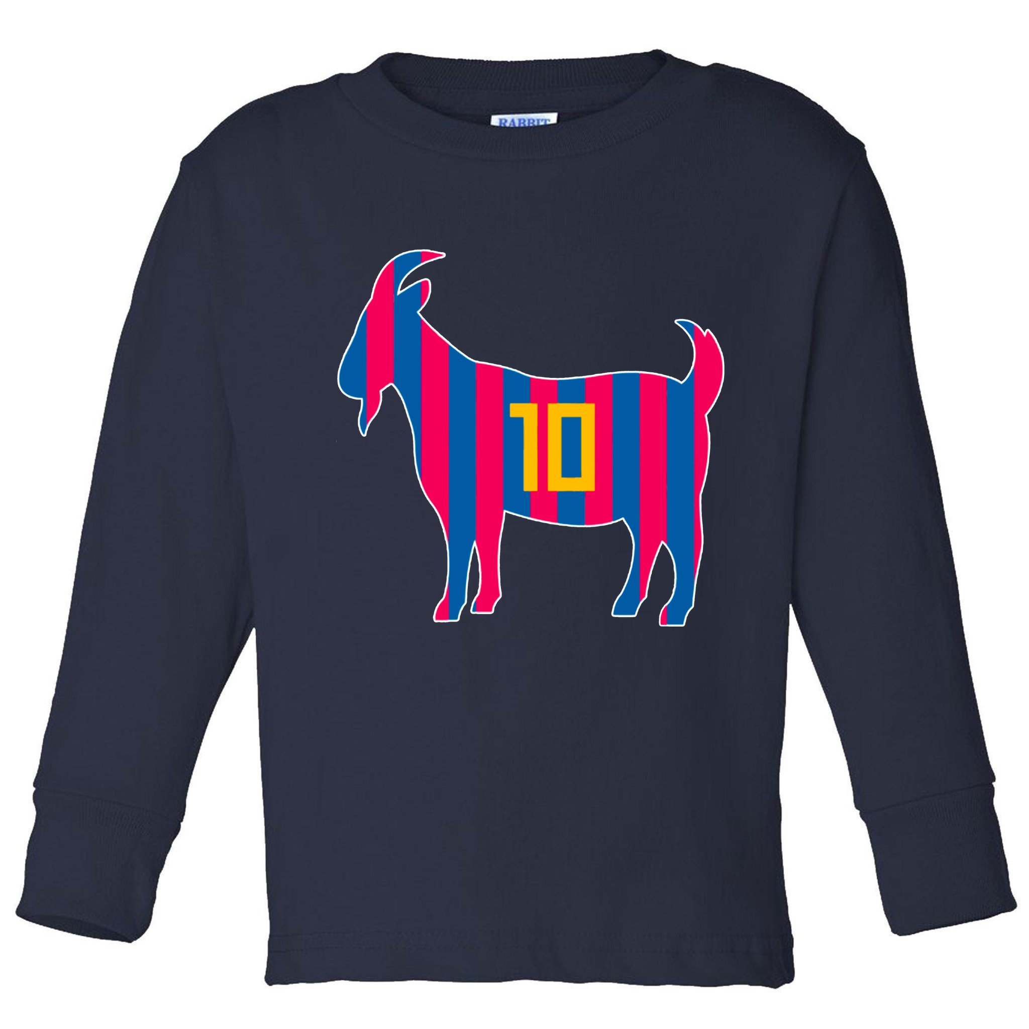 The Goat Messi 10 Greatest Of All Time Toddler Long Sleeve Shirt