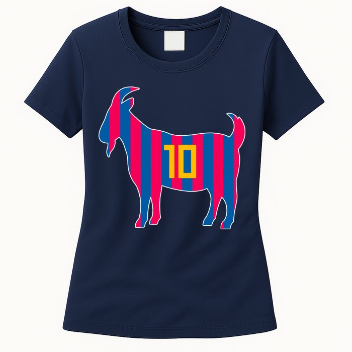 The Goat Messi 10 Greatest Of All Time Womens T-Shirt