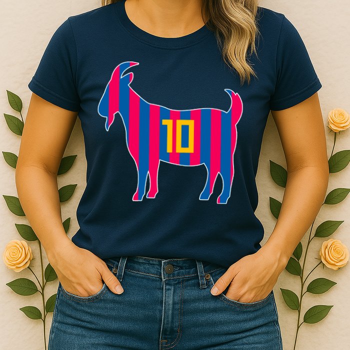 The Goat Messi 10 Greatest Of All Time Womens T-Shirt