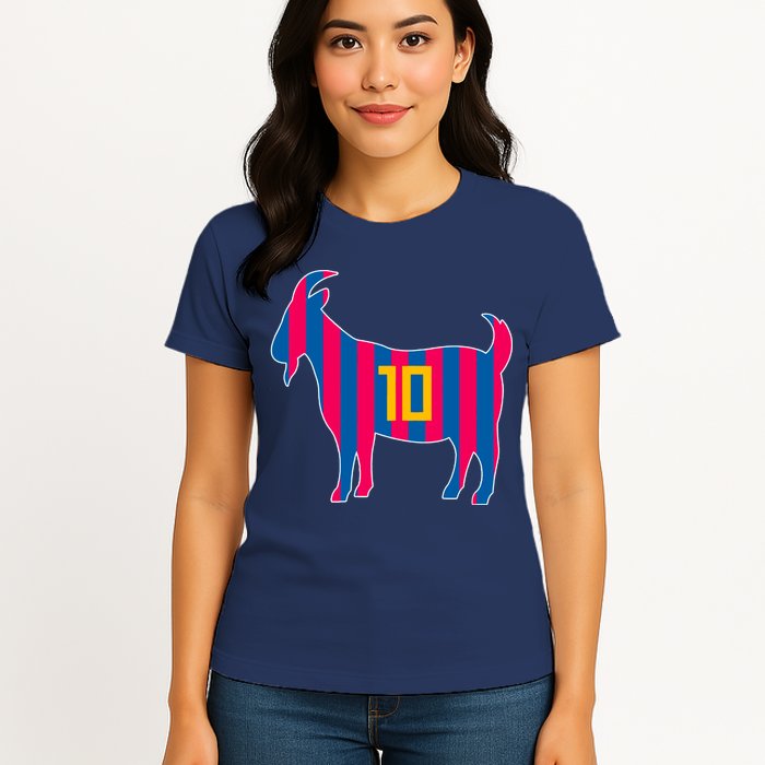 The Goat Messi 10 Greatest Of All Time Womens T-Shirt