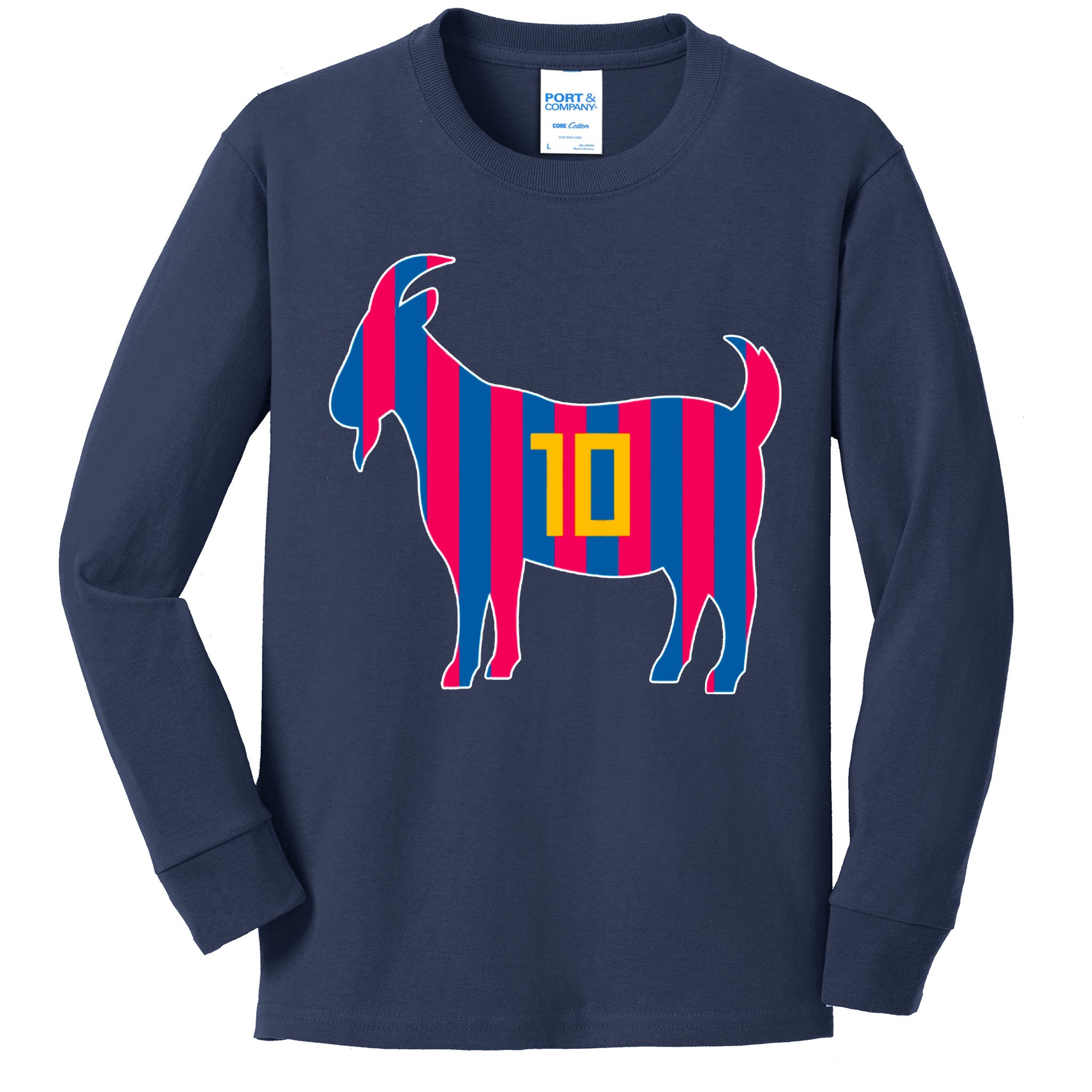 The Goat Messi 10 Greatest Of All Time Kids Long Sleeve Shirt