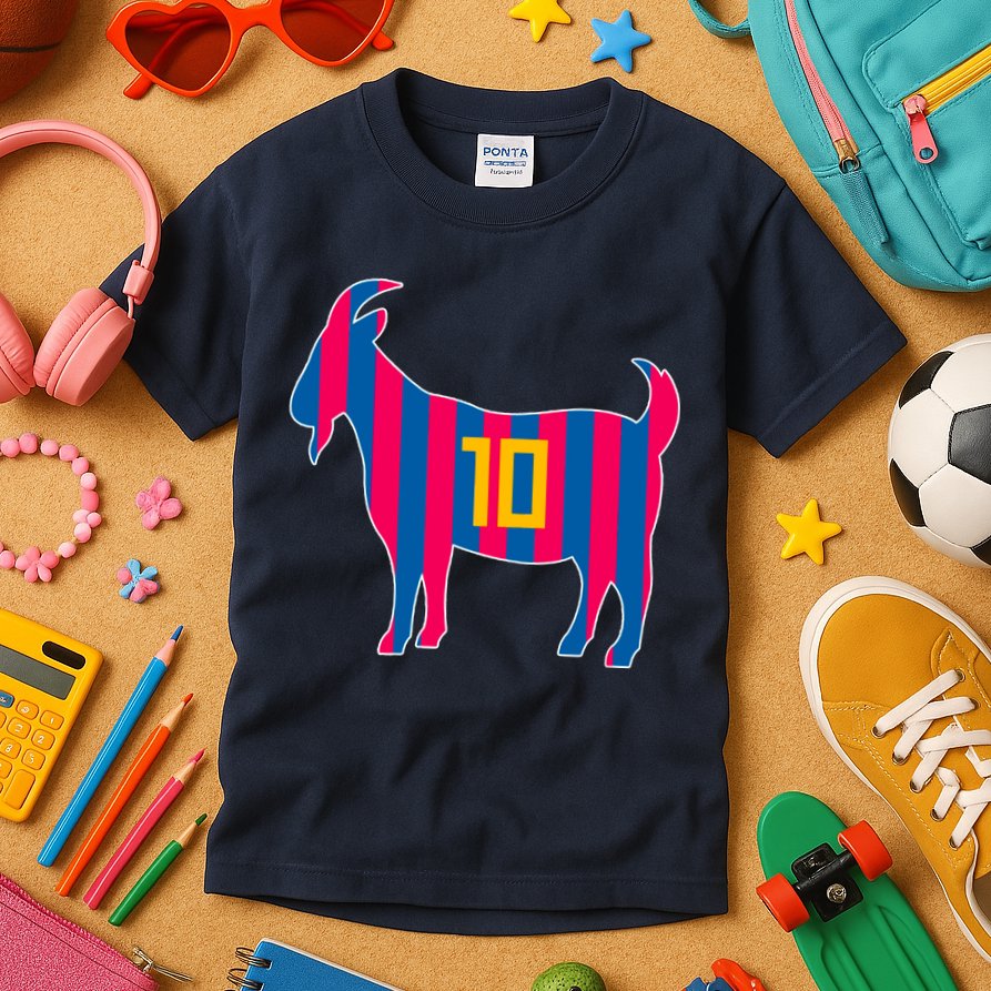 The Goat Messi 10 Greatest Of All Time Kids T-Shirt
