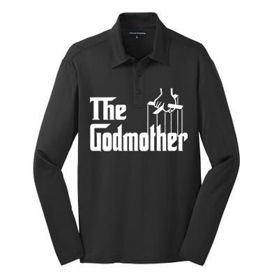 The Godmother Logo Silk Touch Performance Long Sleeve Polo