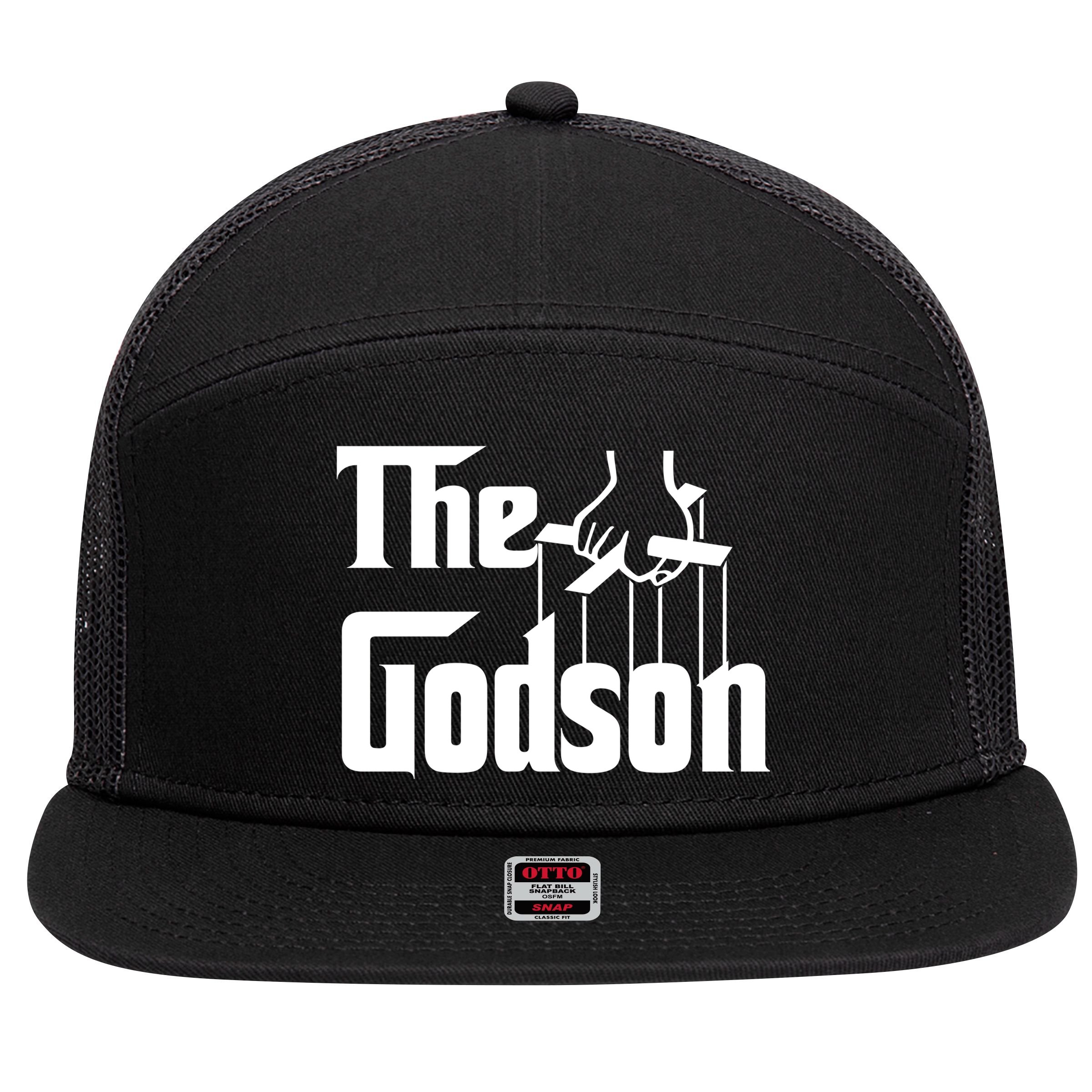The Godson Logo 7 Panel Mesh Trucker Snapback Hat