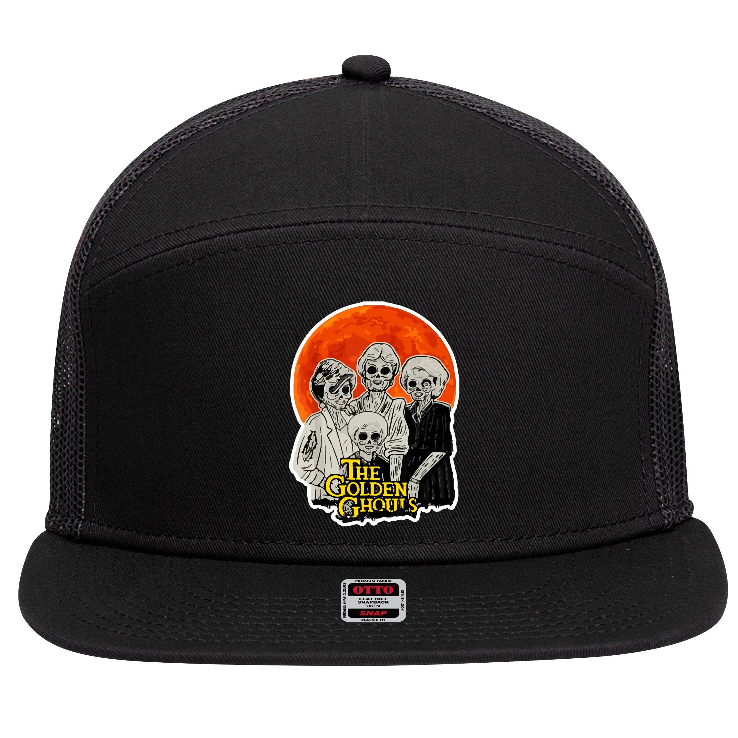 The Golden Ghouls 7 Panel Mesh Trucker Snapback Hat