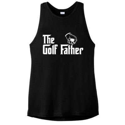 The Golf-Father Funny Golf Dad Ladies PosiCharge Tri-Blend Wicking Tank