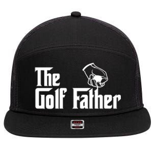 The Golf-Father Funny Golf Dad 7 Panel Mesh Trucker Snapback Hat