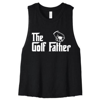 The Golf-Father Funny Golf Dad Women's Racerback Cropped Tank