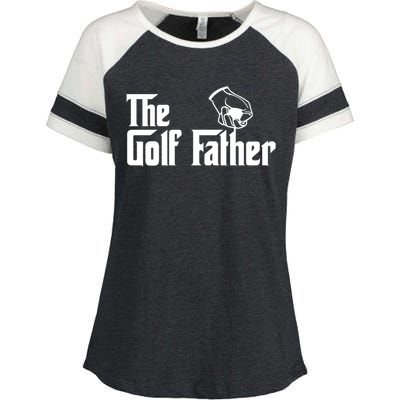 The Golf-Father Funny Golf Dad Enza Ladies Jersey Colorblock Tee