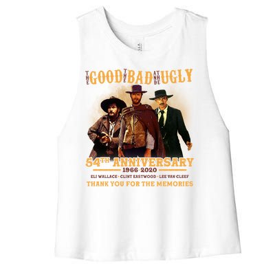 The Good The Bad And The Ugly 54th Anniversary Women's Racerback Cropped Tank