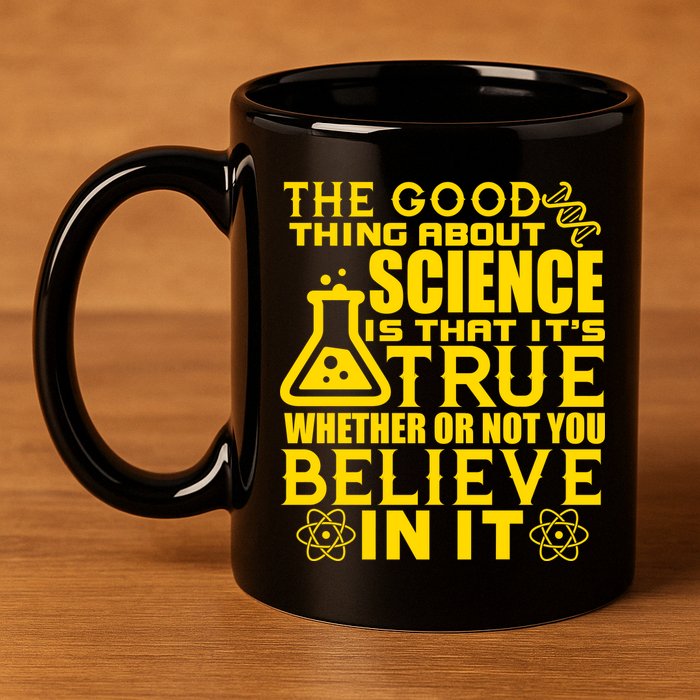 The Good Thing About Science Is That It's True 11oz C Handle Ceramic Mug